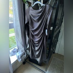Silver drape dress NWT